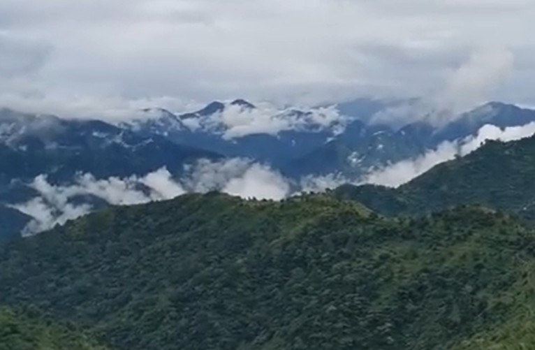 Hill village landscape